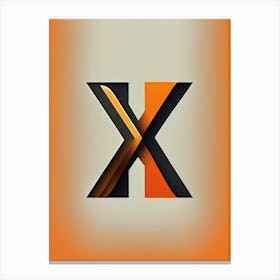 X, Letter, Alphabet Retro Minimal 4 Canvas Print