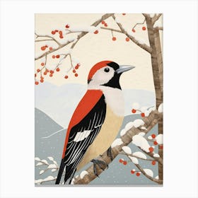 Bird Illustration Woodpecker 2 Canvas Print