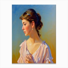 Girl In A Pink Dress Canvas Print