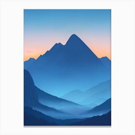 Misty Mountains Vertical Composition In Blue Tone 80 Canvas Print