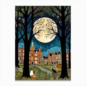 William Morris Moonlight In The Park Canvas Print