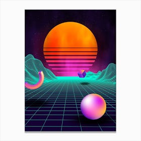 Neon retrowave sunrise #2 [synthwave/vaporwave/cyberpunk] — aesthetic retrowave neon poster Canvas Print