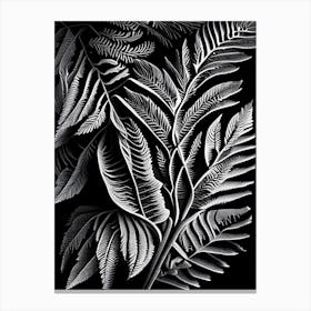 Redwood Leaf Linocut 1 Canvas Print
