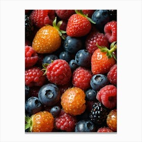 Close Up Of Berries Canvas Print