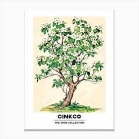 Ginkgo Tree Storybook Illustration 3 Poster Canvas Print