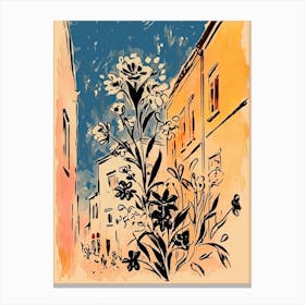 Lisbon, Flower Collage 0 Canvas Print