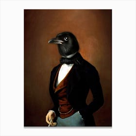 Mr Black The Bird Pet Portraits Canvas Print