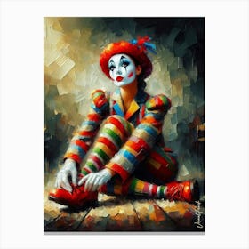 A Female Mime Oil Painting 3 Canvas Print