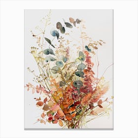 Dry flowers watercolor art Canvas Print