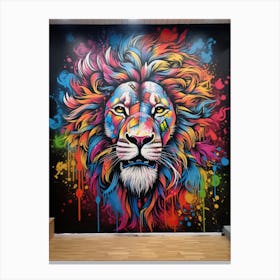 Lion Art Painting Mural Style 1 Canvas Print