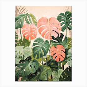 Tropical Plant Painting Monstera Deliciosa 3 Canvas Print