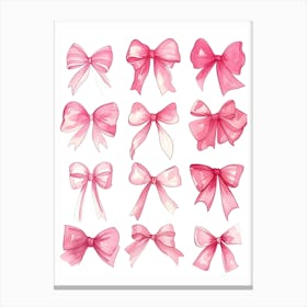 Watercolor Bows 1 Canvas Print