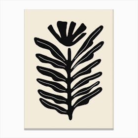 Abstract Plant Black Canvas Print