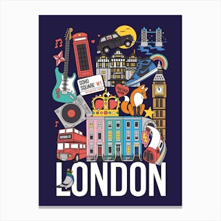 London Love Notting Hill Soho Music East London Canvas Print