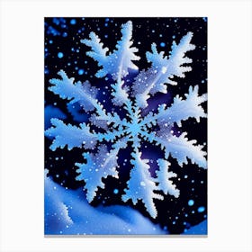 Fernlike Stellar Dendrites, Snowflakes, Pop Art Photography 1 Canvas Print