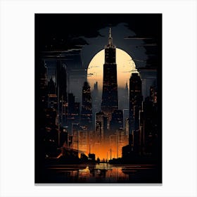 Cityscape At Night Canvas Print