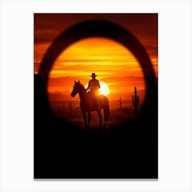 Sunset Cowboy 2 Canvas Print