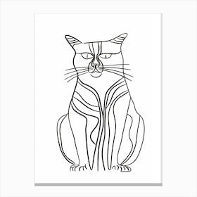 Cat Drawing animal lines art Canvas Print