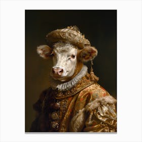 Renaissance Cow Portrait Canvas Print
