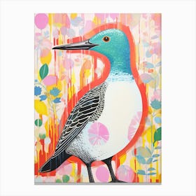 Colourful Bird Painting Loon Canvas Print