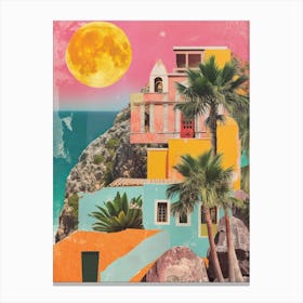 Ibiza   Retro Collage Style 2 Canvas Print