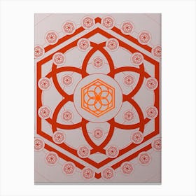 Geometric Abstract Glyph Circle Array in Tomato Red n.0160 Canvas Print