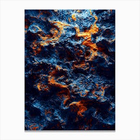 Abstract Blue And Orange Rock Texture Canvas Print