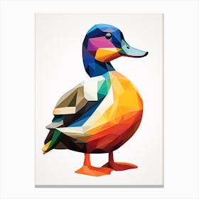 Colourful Geometric Bird Mallard Duck 2 Canvas Print