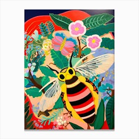 Maximalist Animal Painting Honey Bee 1 Canvas Print