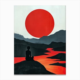 Meditating Man, Minimalism Canvas Print