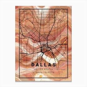 Dallas Map Canvas Print