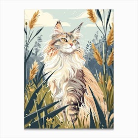 Norwegian Forest Cat Storybook Illustration 1 Canvas Print