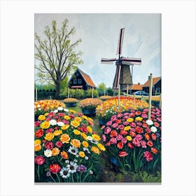 Windmill In The Garden Canvas Print