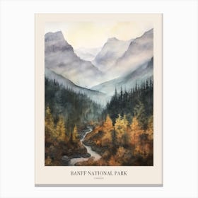 Autumn Forest Landscape Banff National Park Canada 1 Poster Canvas Print