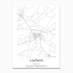 Lochem,Netherlands Minimalist Map Canvas Print