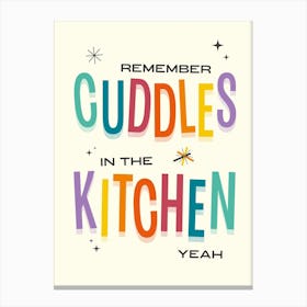 Cuddles In The Kitchen Rainbow Canvas Print