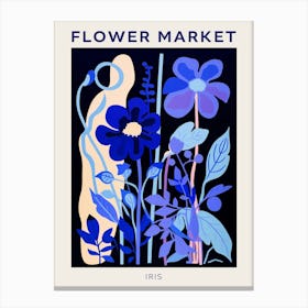 Blue Flower Market Poster Iris 2 Canvas Print
