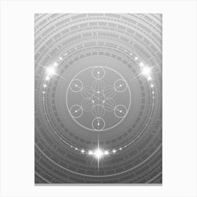 Geometric Glyph in White and Silver with Sparkle Array n.0170 Canvas Print