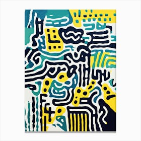 Celestial Whispers Galactic Biomorphic Art Canvas Print