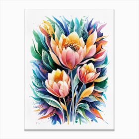 Floral Watercolor Painting Canvas Print