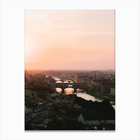 Pastel Sunset In Florence Italy Canvas Print