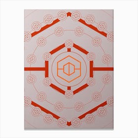 Geometric Abstract Glyph Circle Array in Tomato Red n.0119 Canvas Print