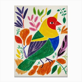 Bird On A Branch Style Henri Matisse 3 Canvas Print