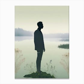 Silhouette Of A Man 2 Canvas Print