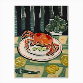 Crab Italian Still Life Painting Canvas Print