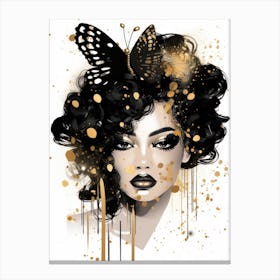 Gold And Black Butterfly Canvas Print