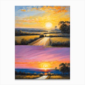 Sun Rise and Sun Set painting, 1311 Canvas Print