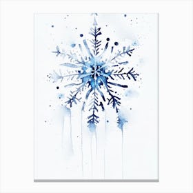 Winter, Snowflakes, Minimalist Watercolour 1 Canvas Print