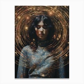 Cosmic portrait of a woman Canvas Print