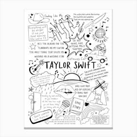 Taylor Swift Doodle Lyrics Canvas Print